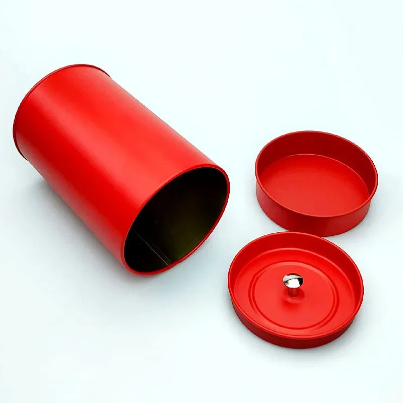 Round Tea Storage Tin - 16 Oz Double Seal
