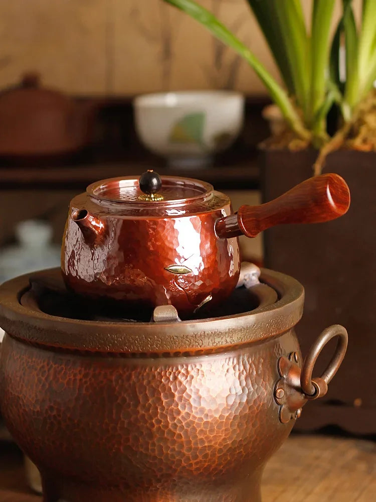 Handmade Copper Teapot with Side Handle