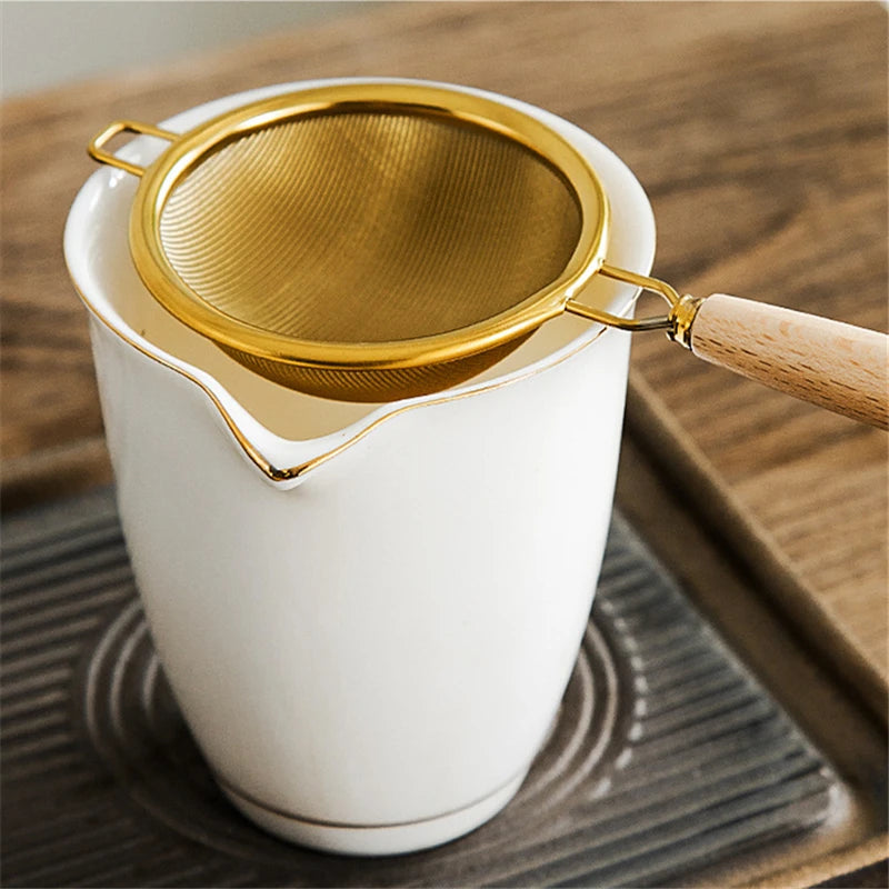 Wooden Handle Tea Strainer