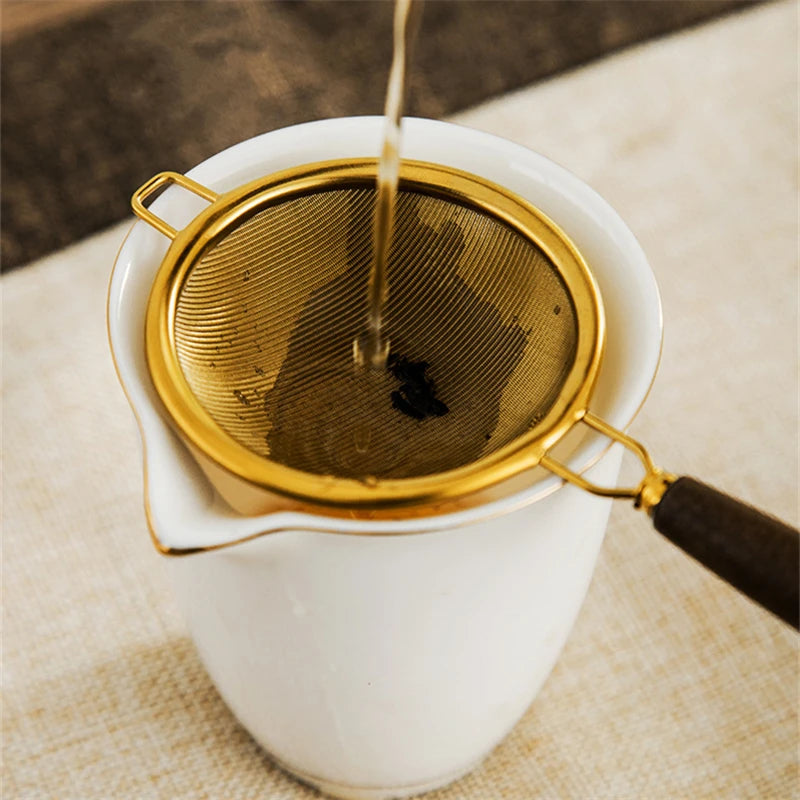 Wooden Handle Tea Strainer