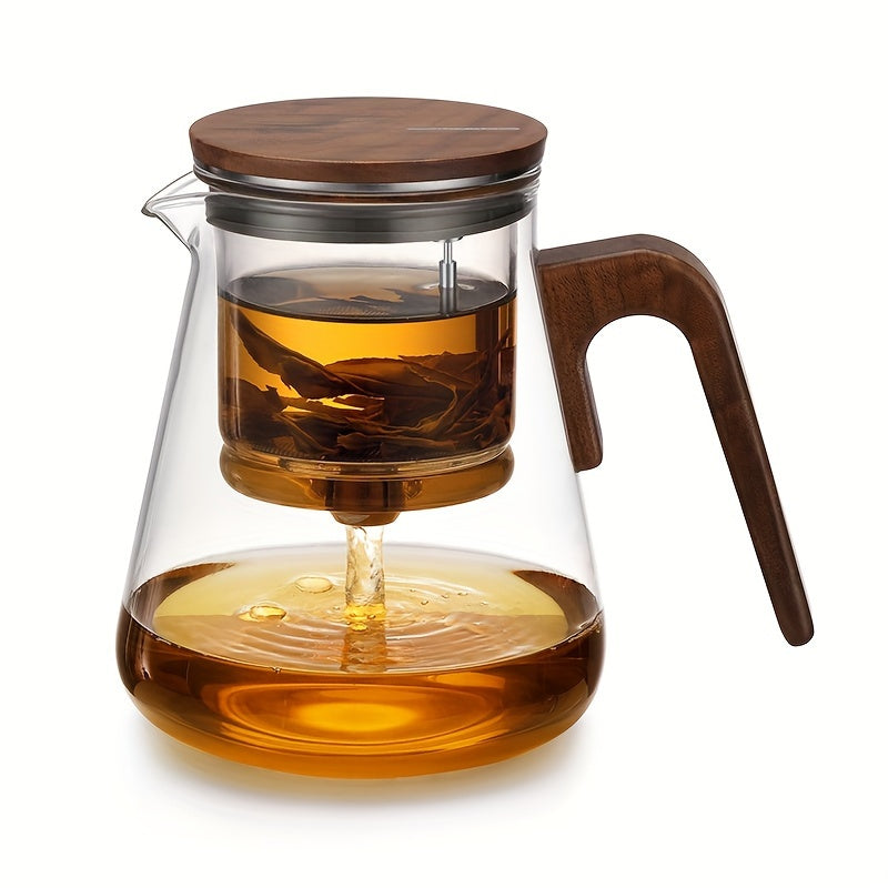 Magnetic Glass Teapot with Walnut Lid
