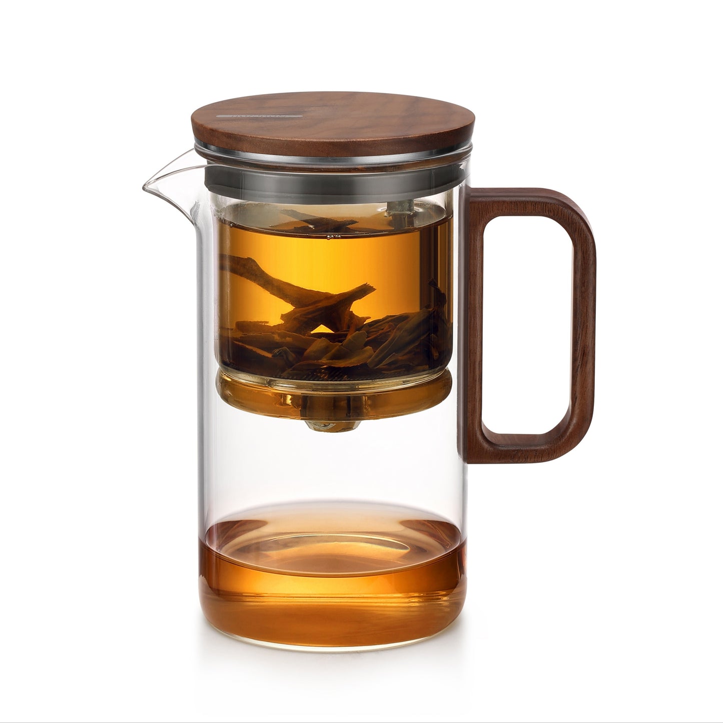 Magnetic Glass Teapot with Walnut Lid