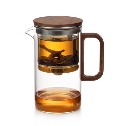 Magnetic Glass Teapot with Walnut Lid