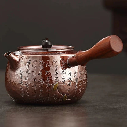 Handmade Copper Teapot with Side Handle