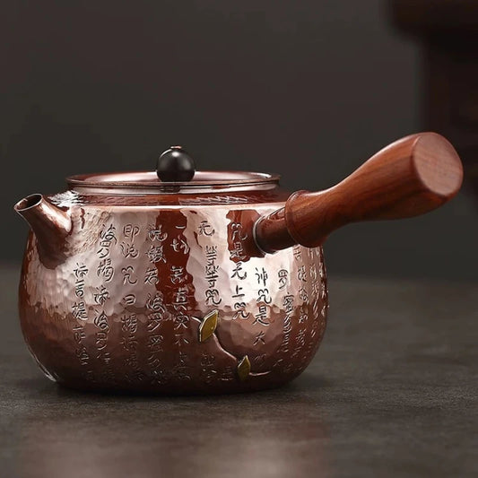Handmade Copper Teapot with Side Handle