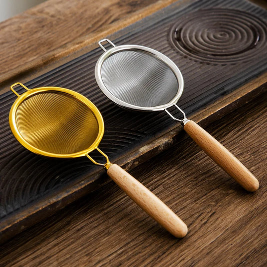 Wooden Handle Tea Strainer