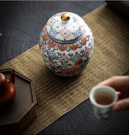 Ceramic Tea Storage Container with Alloy Lid