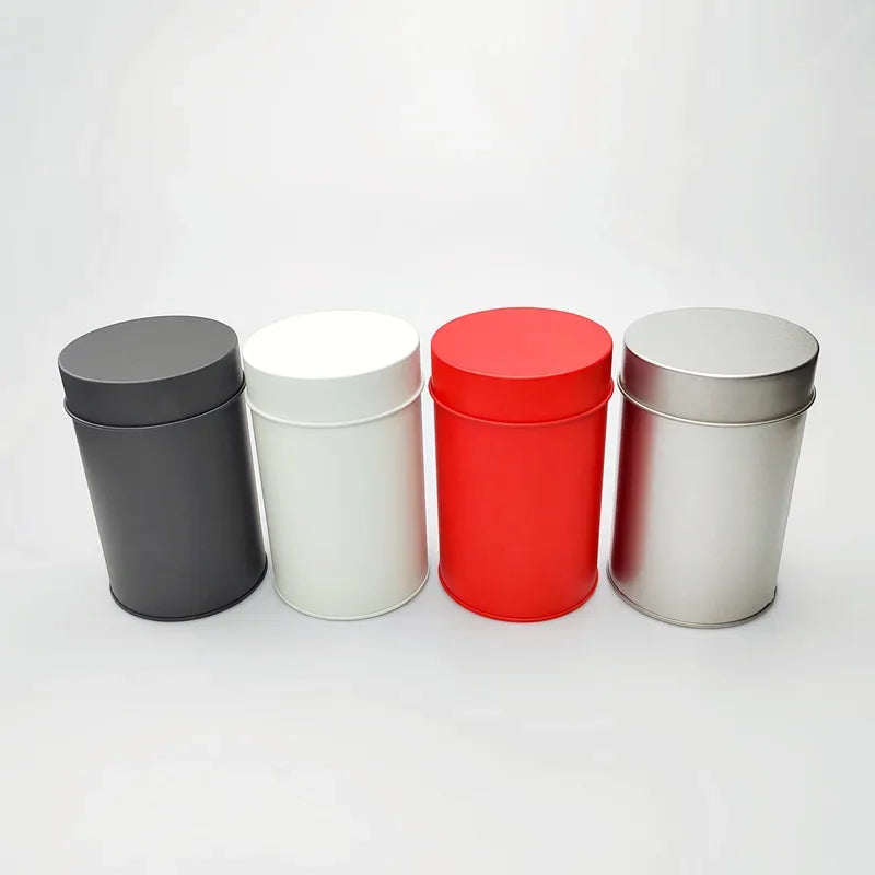 Round Tea Storage Tin - 16 Oz Double Seal