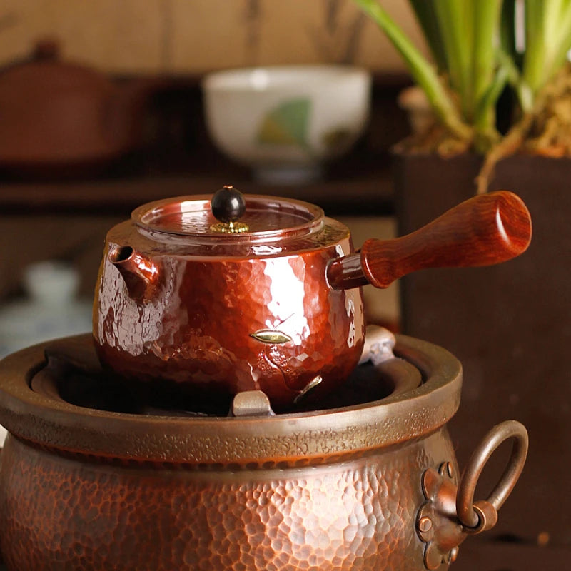 Handmade Copper Teapot with Side Handle