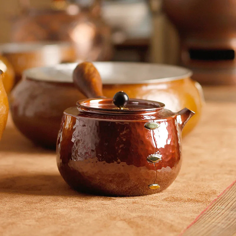 Handmade Copper Teapot with Side Handle