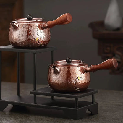 Handmade Copper Teapot with Side Handle