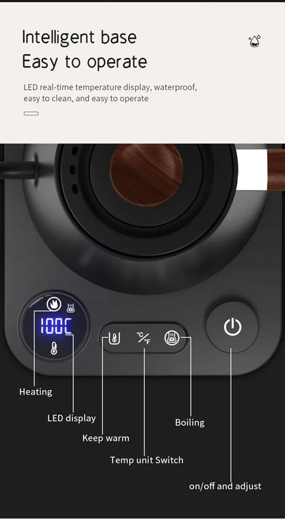 Electric Gooseneck Kettle 900ML Hand Brew Coffee Pot Smart Teapot Temperature Control Pot Rapid Heating Kettle 110v/220v