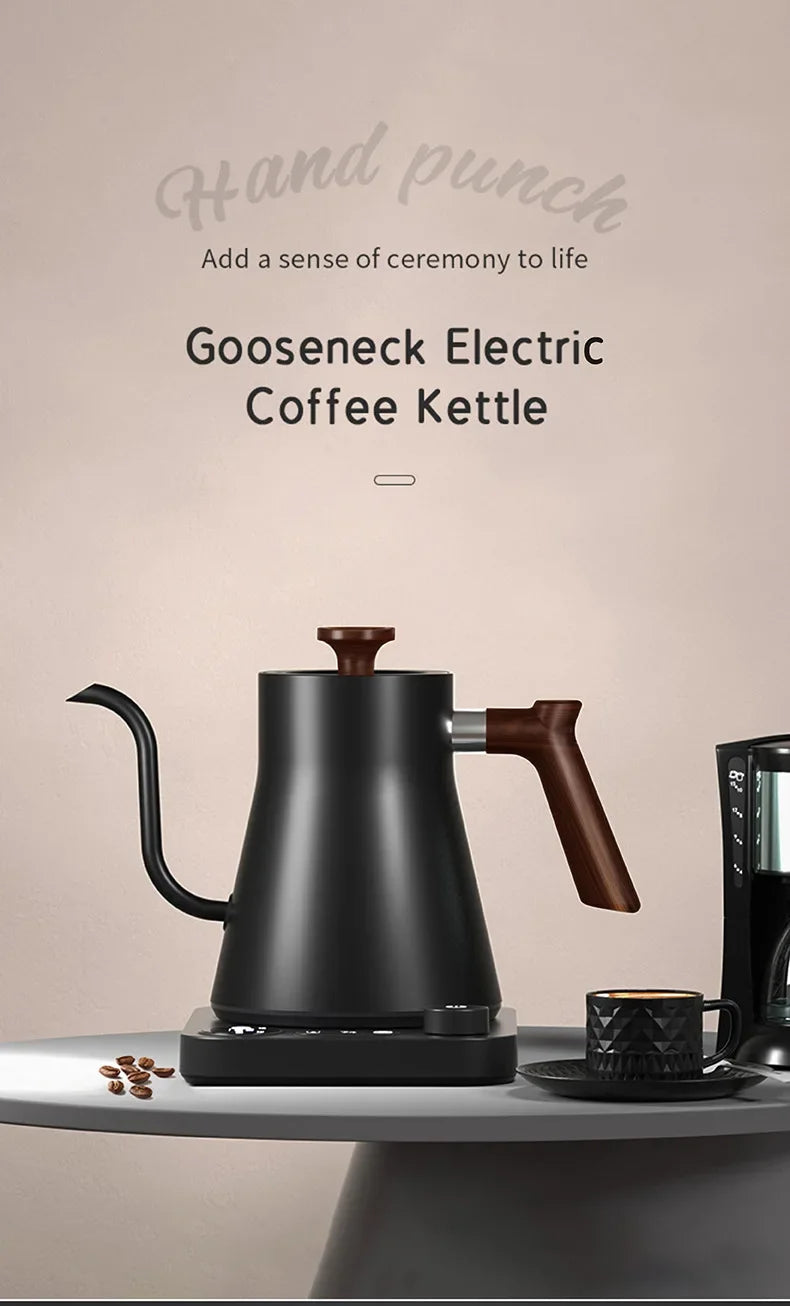 Electric Gooseneck Kettle 900ML Hand Brew Coffee Pot Smart Teapot Temperature Control Pot Rapid Heating Kettle 110v/220v