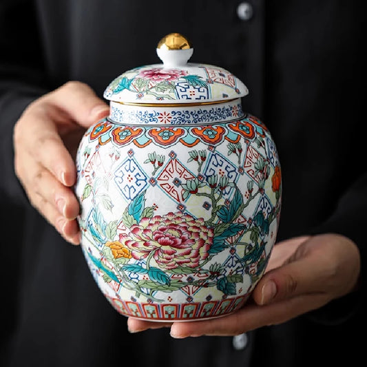 Ceramic Tea Storage Container with Alloy Lid