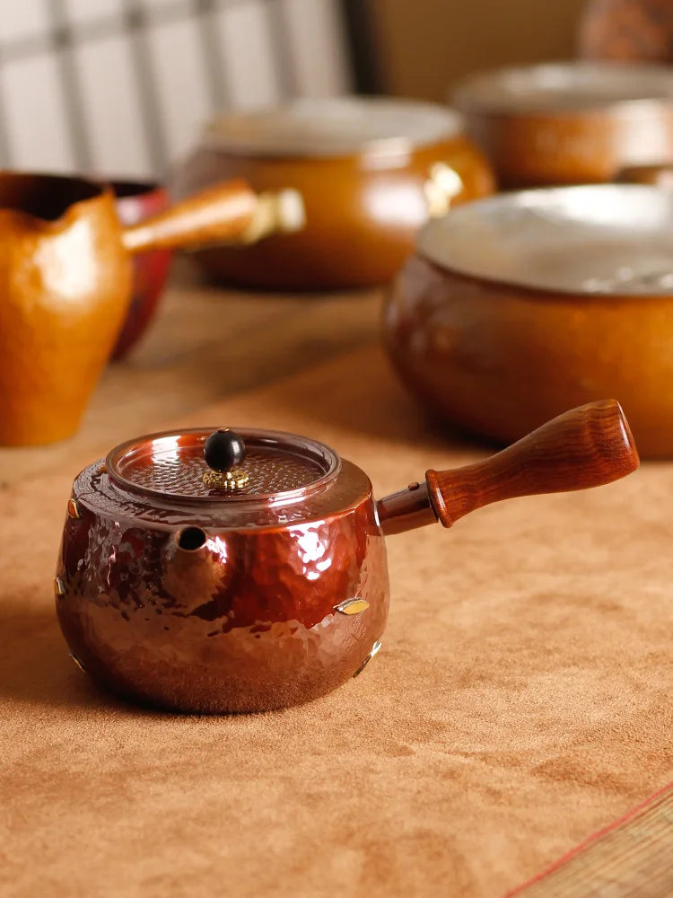 Handmade Copper Teapot with Side Handle