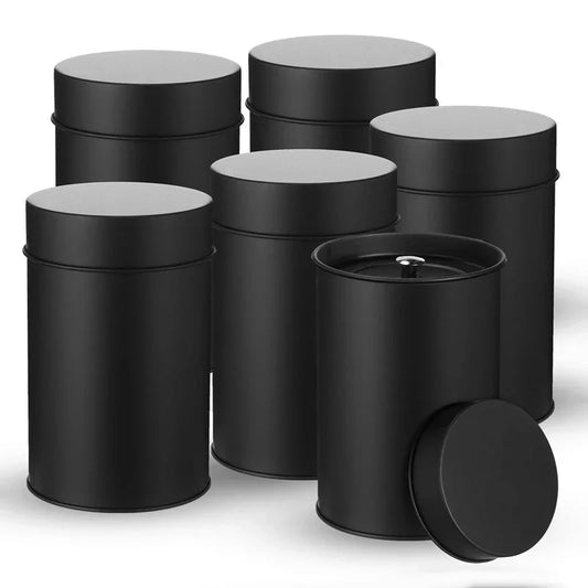 Round Tea Storage Tin - 16 Oz Double Seal