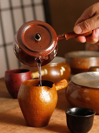 Handmade Copper Teapot with Side Handle