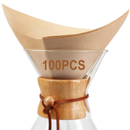 Pour Over Coffee Filters - 100 Pack Natural Paper