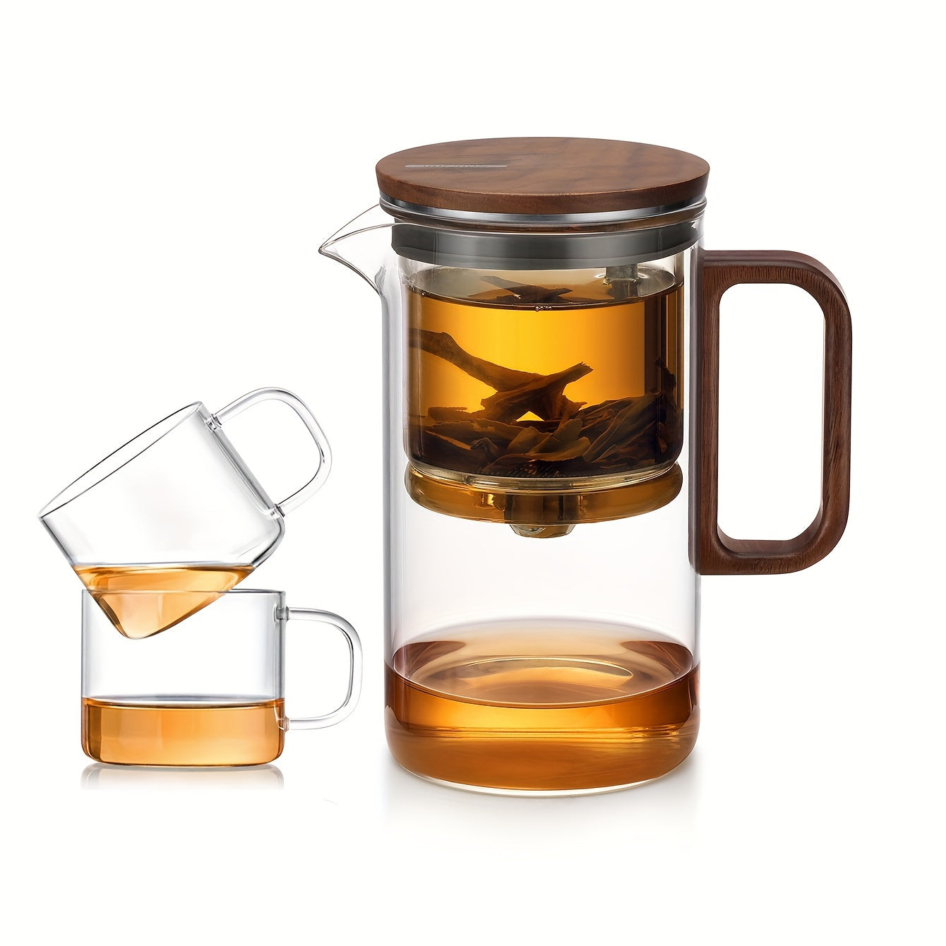 Magnetic Glass Teapot with Walnut Lid